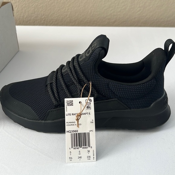 adidas Other - adidas Lite Racer Adapt 5.0 Boy’s Sneaker (HQ3560) Core Black NEW, size 5.5